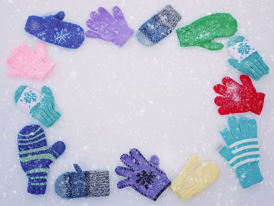 mittens, border, frame, design, seasonal, decorative, holiday, christmas, xmas, december