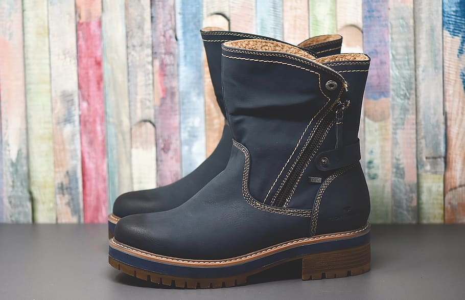 winter boots, shoes, leather boots, boots, warm, clothing, fed, blue, women's shoes, women boots