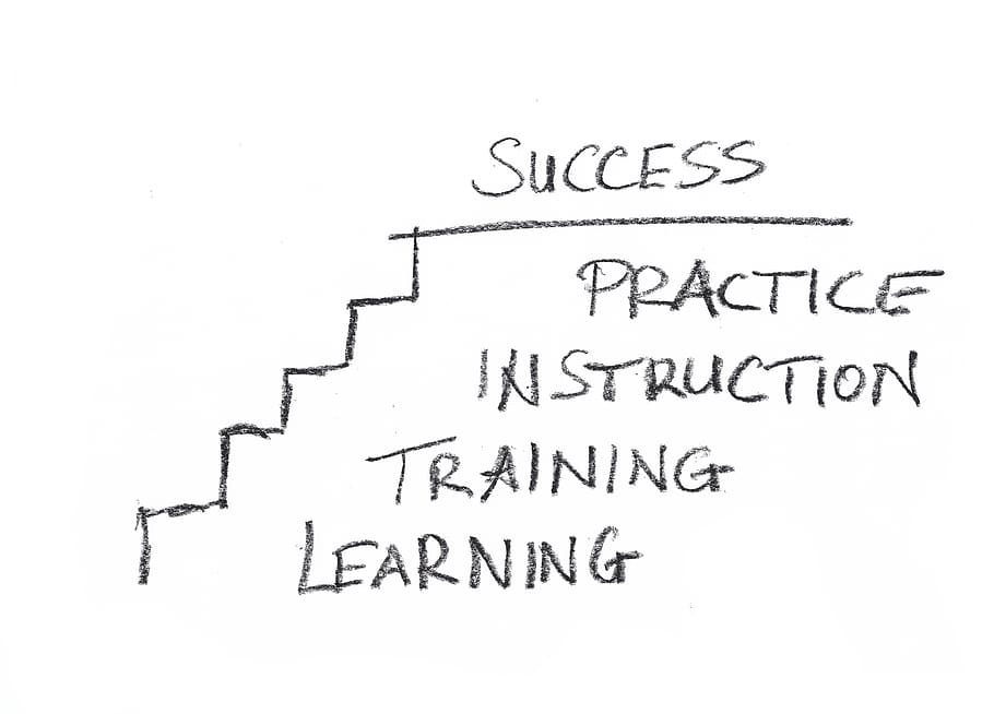sucesso, escadas, desenho, determinação, carreira, ambição, ascensão, progresso, currículo, ensino