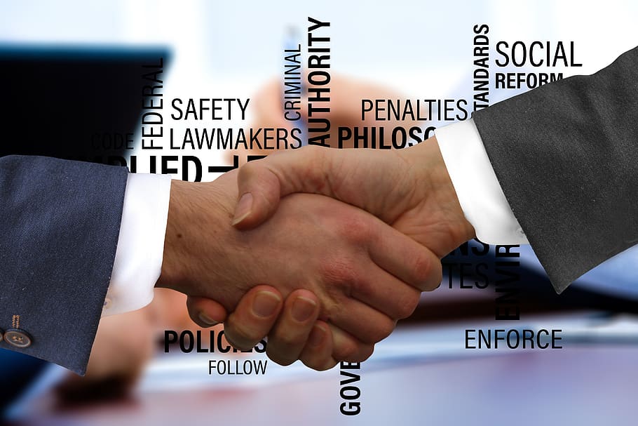 shaking hands, handshake, contract, conclusion, rules, words, cloud, agency, written, philosophy