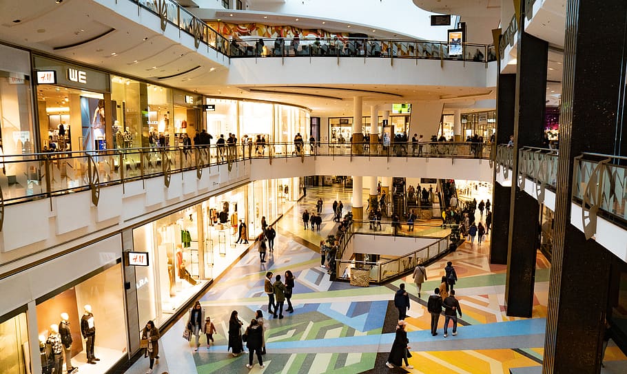 compras, centro comercial, consumo, varejo, loja, arquitetura, janela, cidade, comércio, construção