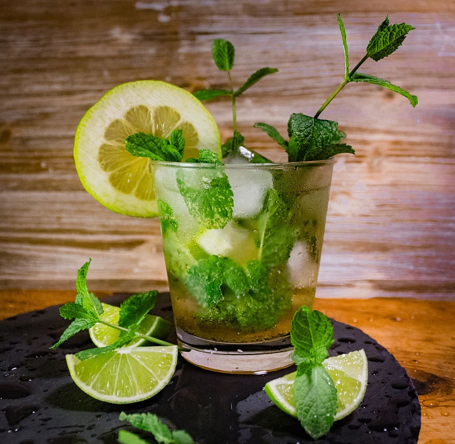 mojito, rum, cocktail, bar, glass, cold, summer, drink, mint, ice