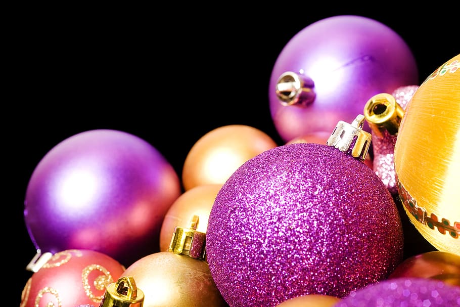 fondo, bola, adorno navideño, rama, brillante, celebración, navidad, árbol de navidad, color, oscuro