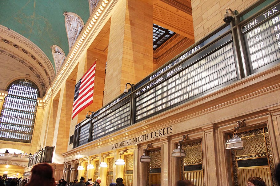 Grand Central Station, Nueva York, estación de ferrocarril, arquitectura, transporte, punto de referencia, edificio, ferrocarril, Manhattan, América