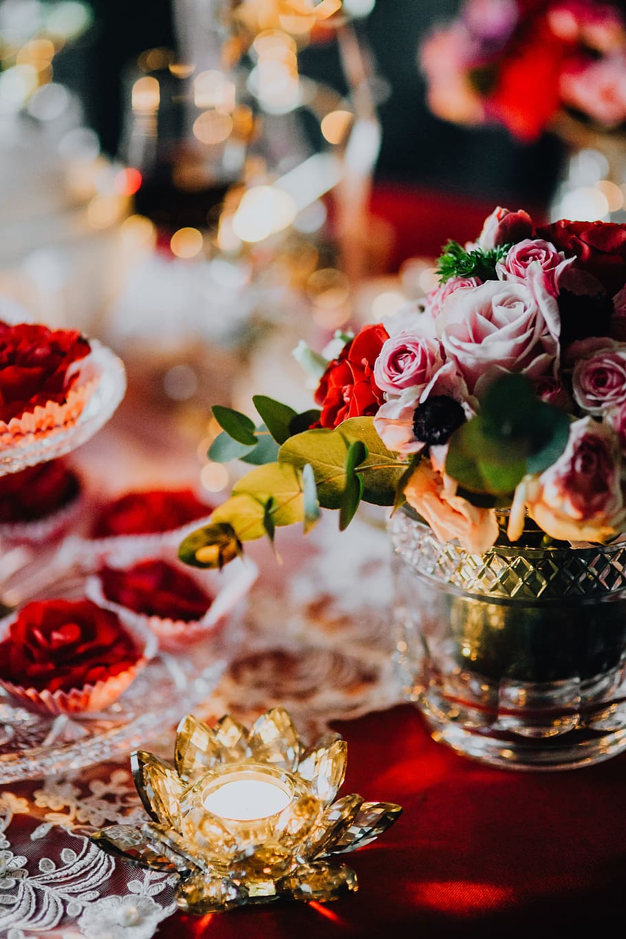 decorações de mesa, &, flores, dia dos namorados, mesa, amor, romântico, juntos, romance, talheres