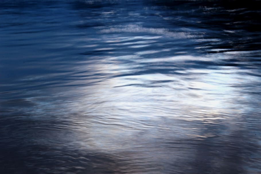 abstract, dark, blue, reflections, water, black, background, texture, shining, sunlight