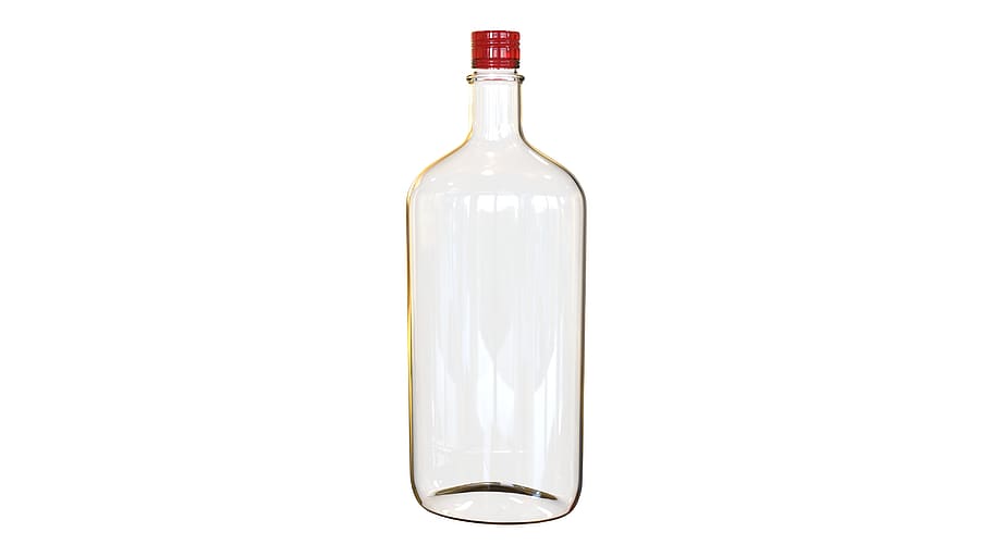 bottle whiskey, vacuum, barman, bar, shine, transparent, cut out, studio shot, white background, container