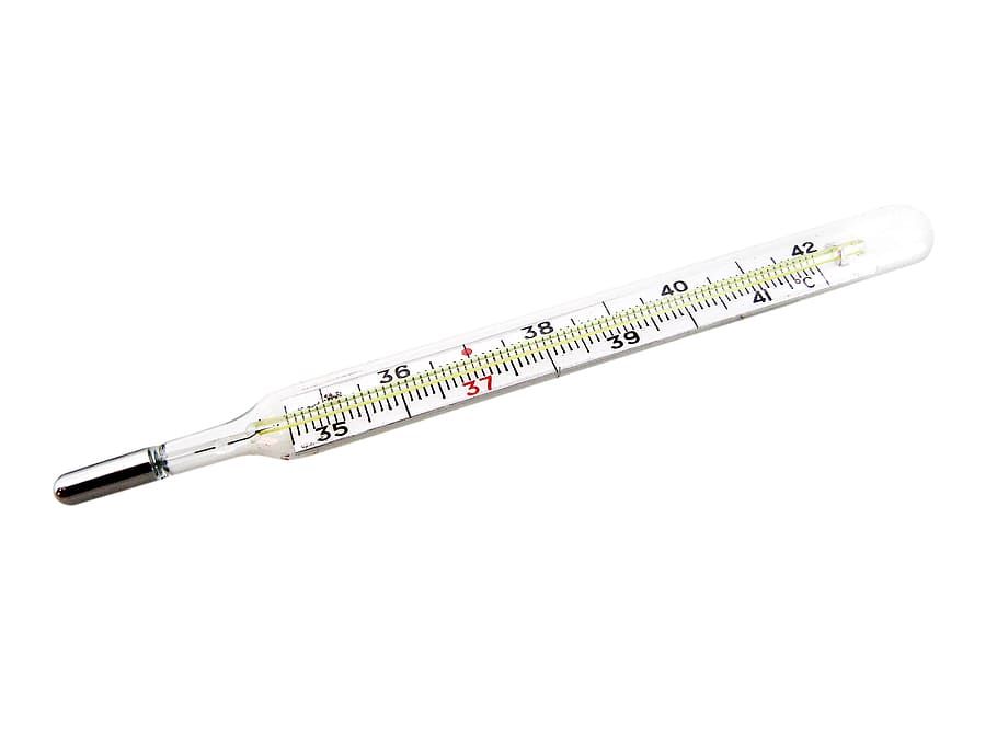Thermometer, health, medical, doctor, closeup, celsius, isolated, nobody, white, flu