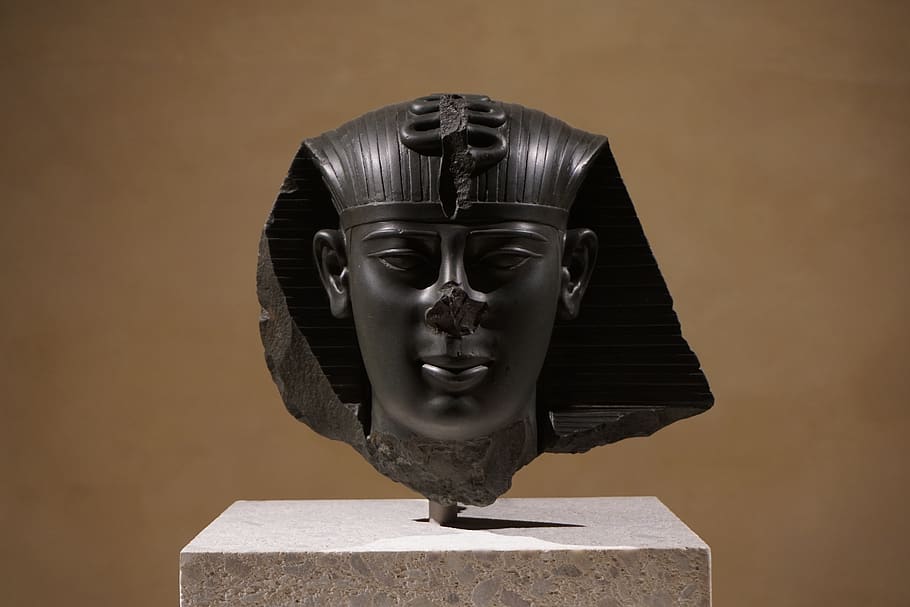 egypt, statue, pharaoh, museum, sculpture, antique, egyptian, archaeology, history, human representation