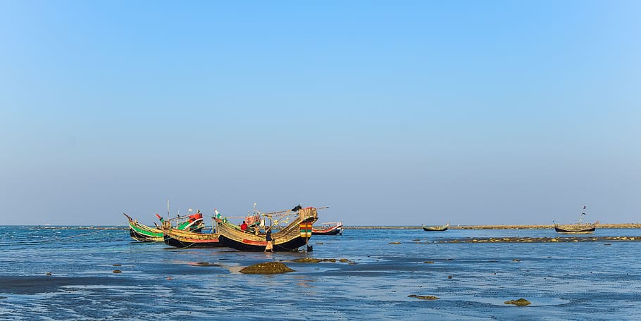 boat, bangladesh, saint martin island, golden hour, river, nature, lake, tourism, summer, landscape