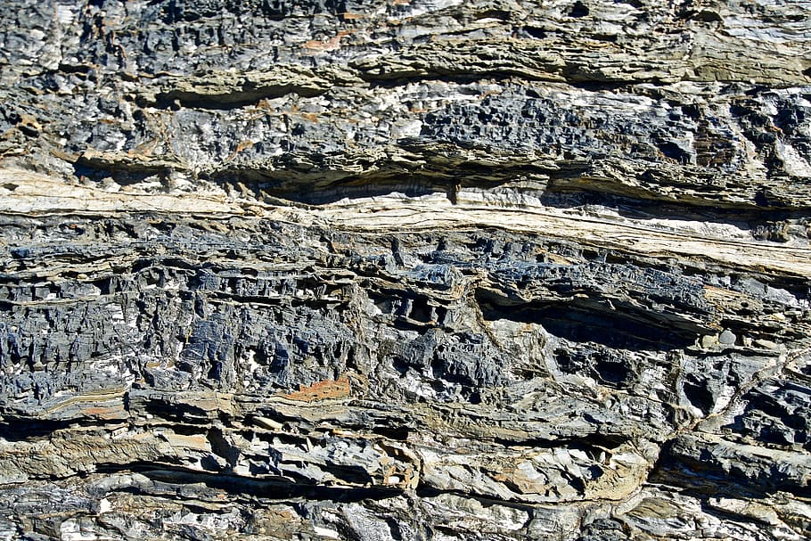 batuan, geomorfologi, geologi, lapisan, sedimen, lapuk, latar belakang, tidak ada orang, bertekstur, full frame