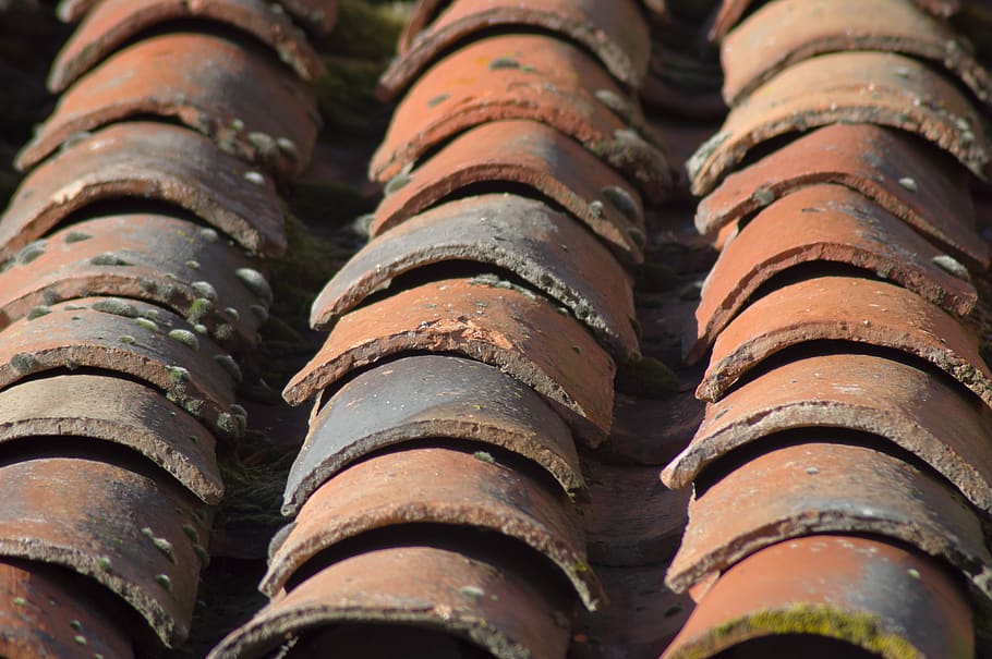 roofing, tiles, texture, roof, roofers, close-up, roof tile, day, selective focus, full frame