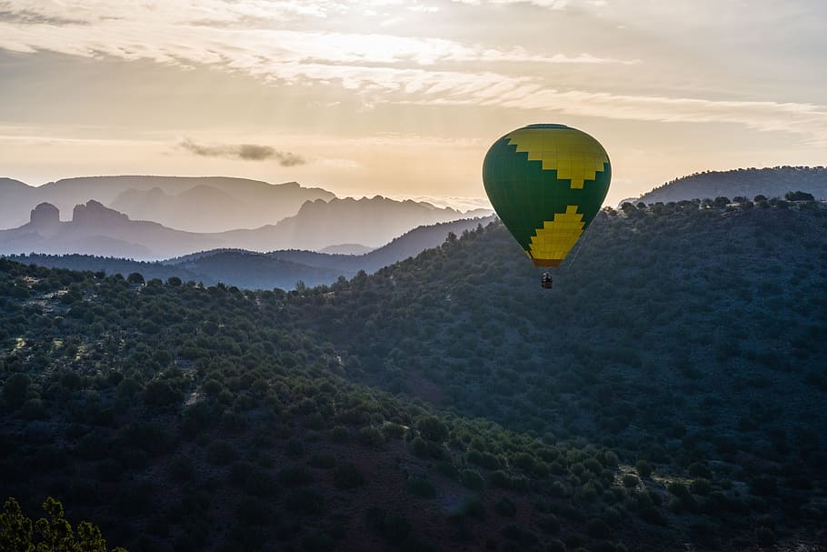 landscape, balloon, hot air, nature, floating, angel valley, dry, creek, coconino national forest, arizona