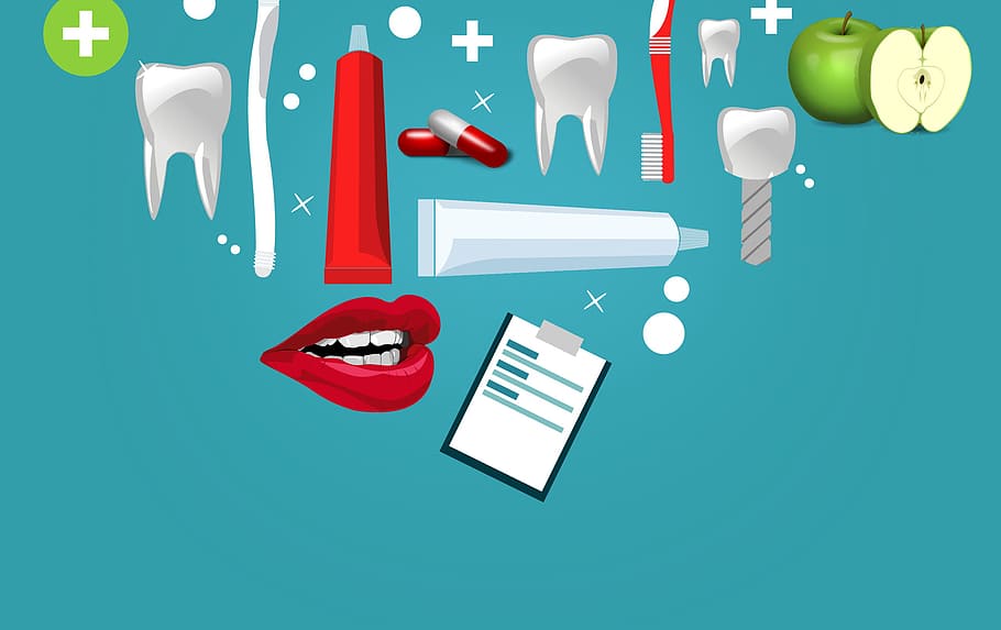 oral, care concept, smaller, size, dental, care, teeth, dentistry, art, background