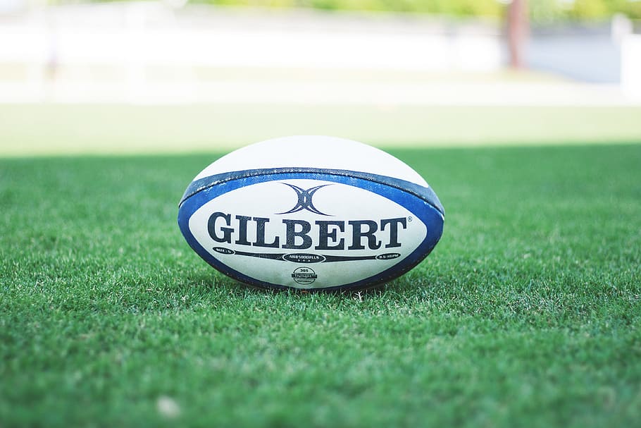 rugby ball, sport, ball, grass, plant, team sport, soccer, playing field, selective focus, day