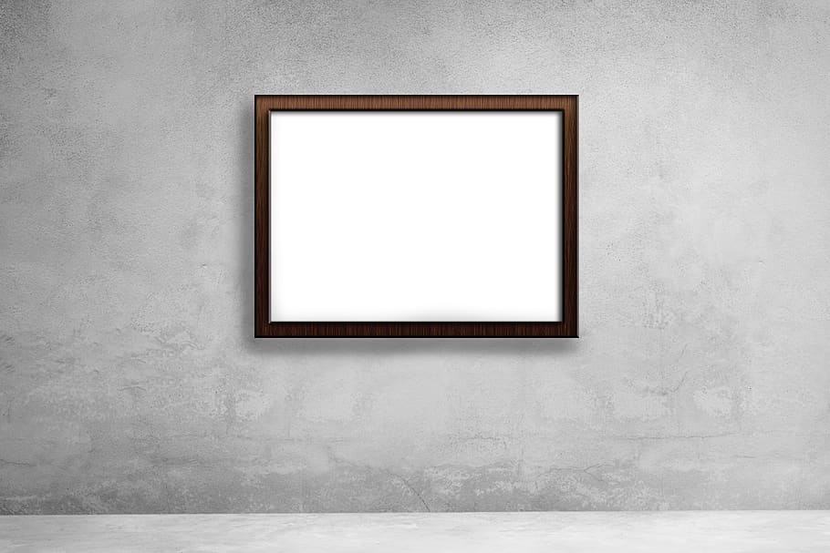 mockup, poster mockup, empty frame, picture frame, living room, wall, hanging frame, copy space, blank, wall - building feature