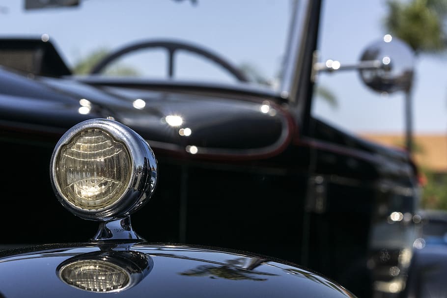 Packard 8, convertible, 1930, retro, detail, klasik, sinyal sisi, lampu sinyal, oldtimer, antik