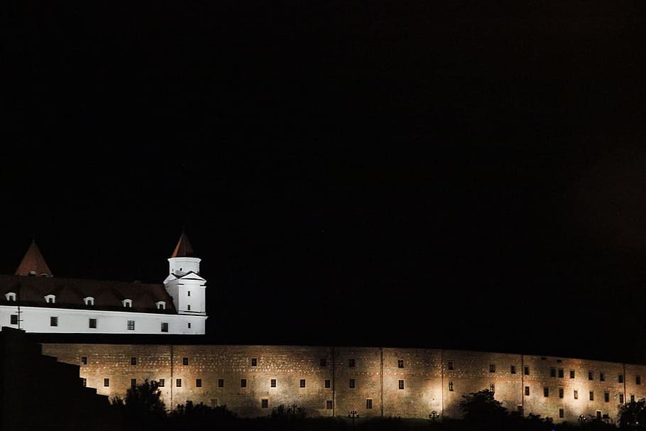 night, bratislava, outdoor, tower, slovakia, clear, town, national, travel, red