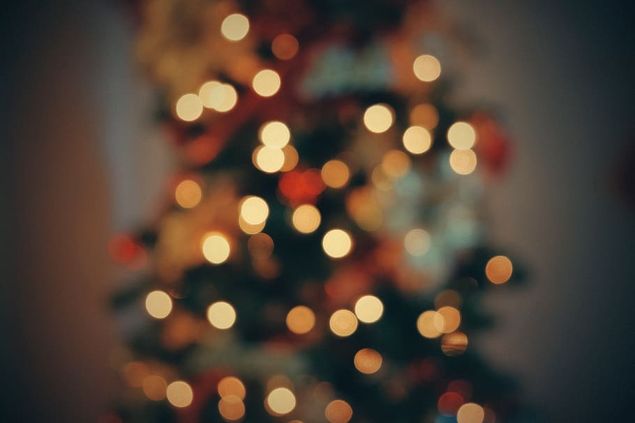 pohon natal, bokeh, warna-warni, xmas, bergembira, warna, liburan, dekorasi, kilau, cahaya