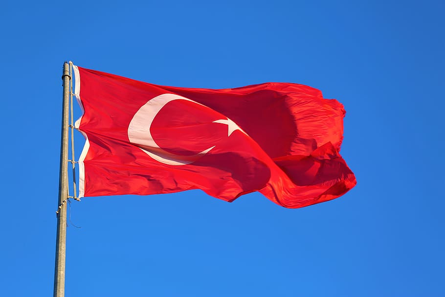 flag, fluctuation, symbol, country, al, month, stars, moon and star, turkey, red