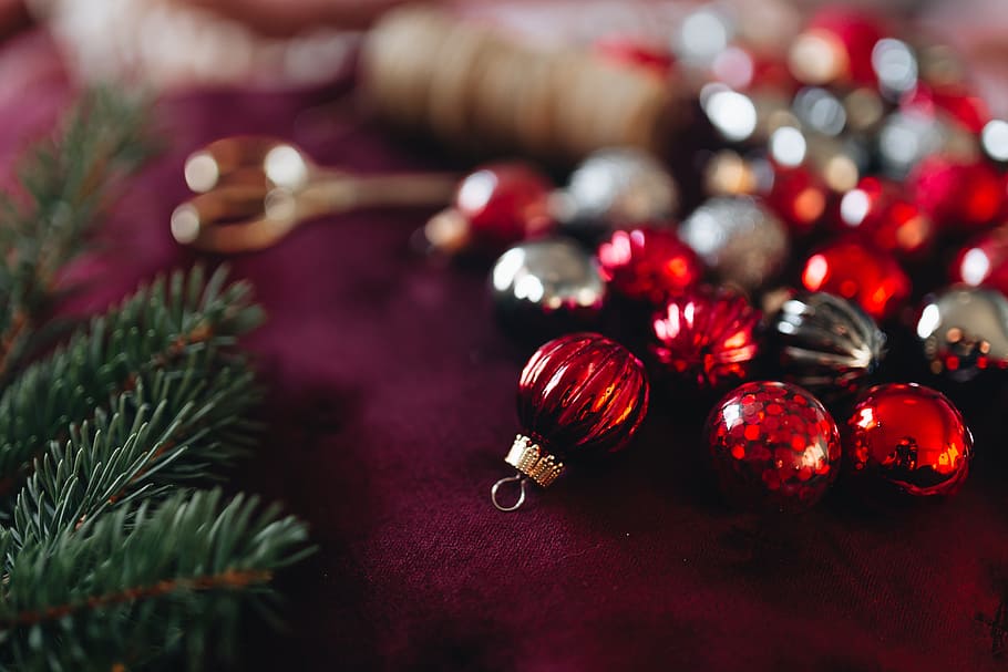 бордовые новогодние украшения, современные, праздники, декор, элегантный, красный, рождество, украшение, шары, украшения