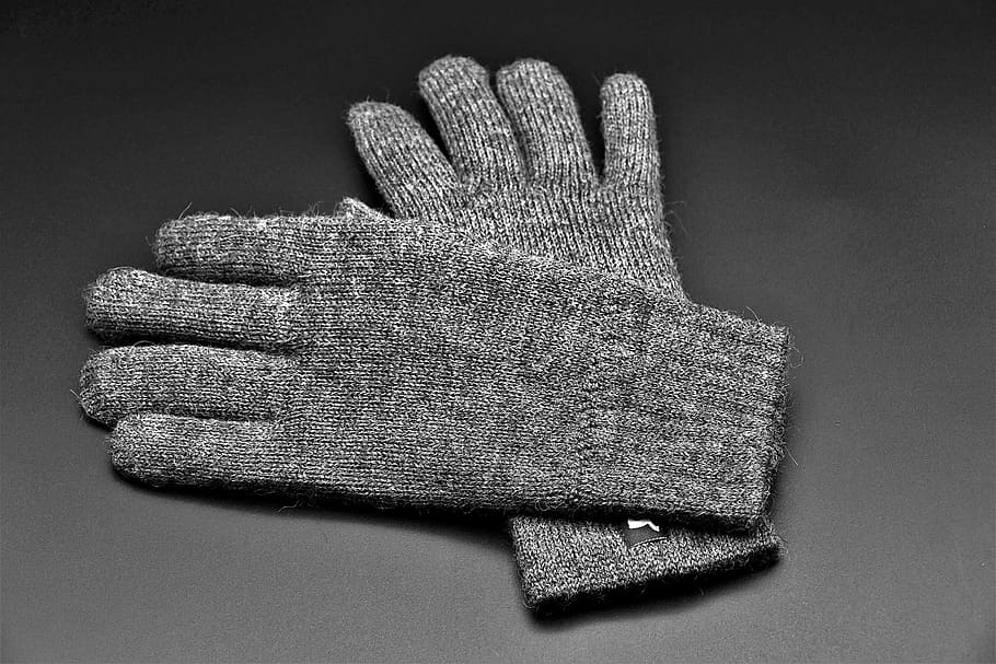 luvas, lã, quente, inverno, dedo, de malha, mão humana, mão, dentro de casa, proteção