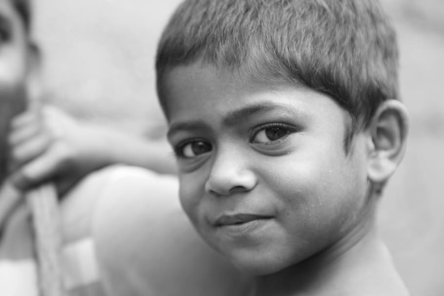 masculino, niños, retrato, hijo, plantación de té, Sri Lanka, India, ojos, sonrisa, niño feliz