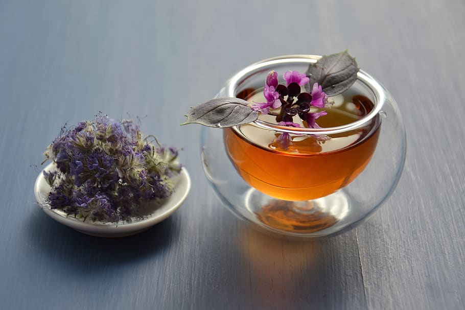 chá, de ervas, bebida, saudável, quente, alternativa, copo, vidro, líquido, medicina