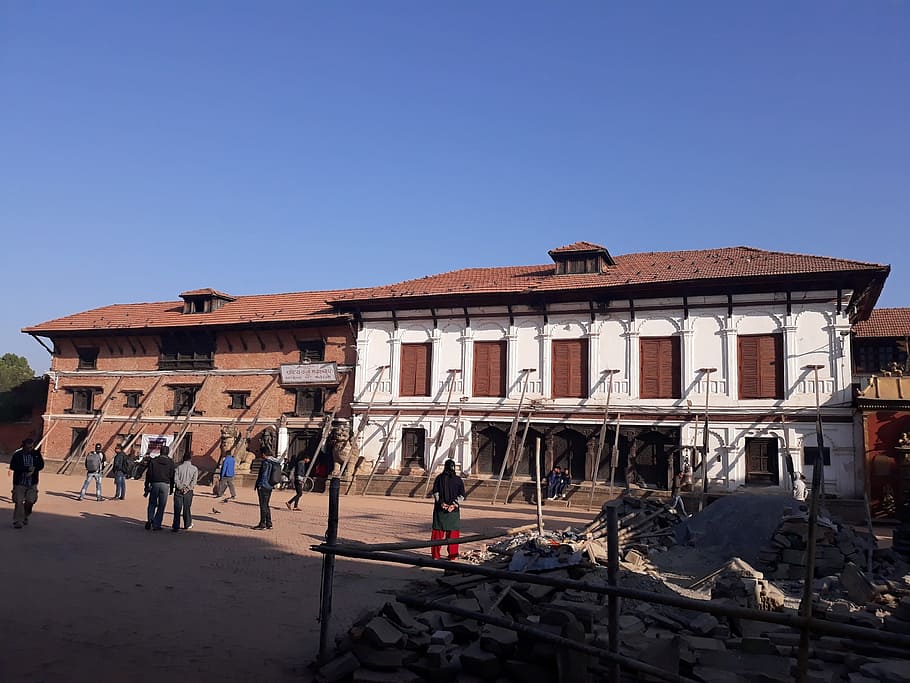 people, bhaktapur durbar square, national, art museum, located, nepal., bhaktapur, khwopa, nepal, pawankawan