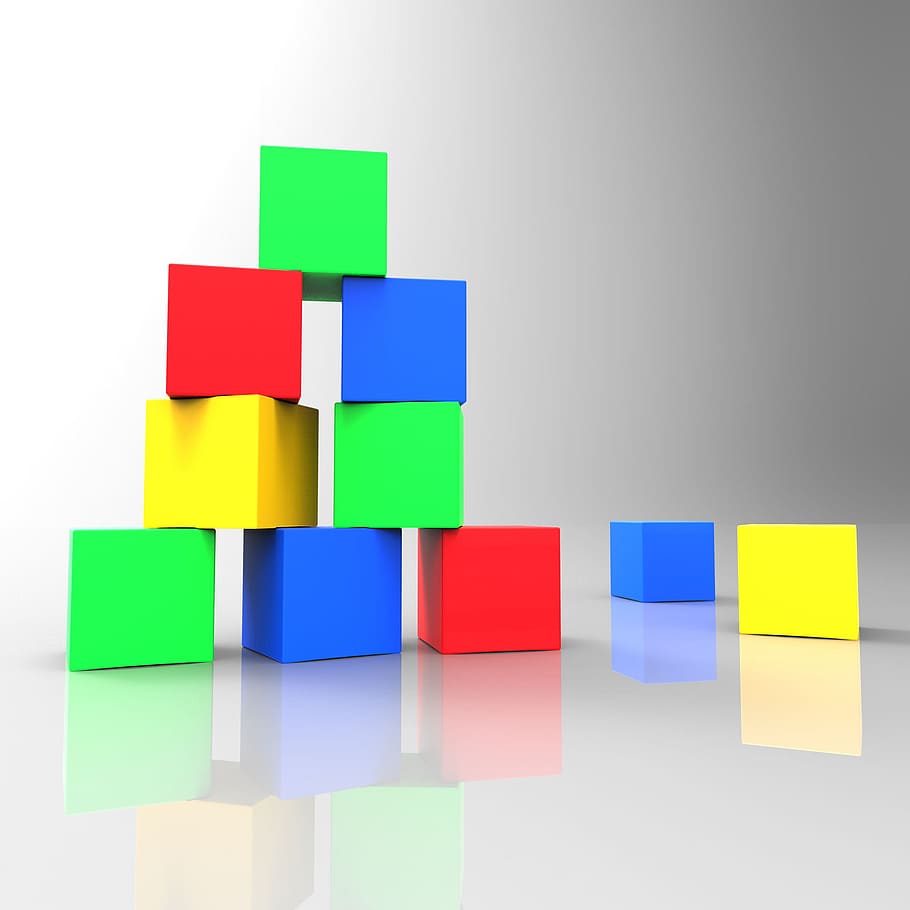 blocos de crianças, indicando, cor multicolorida, jovens, bloco, blocos, criança, infância, crianças, cor