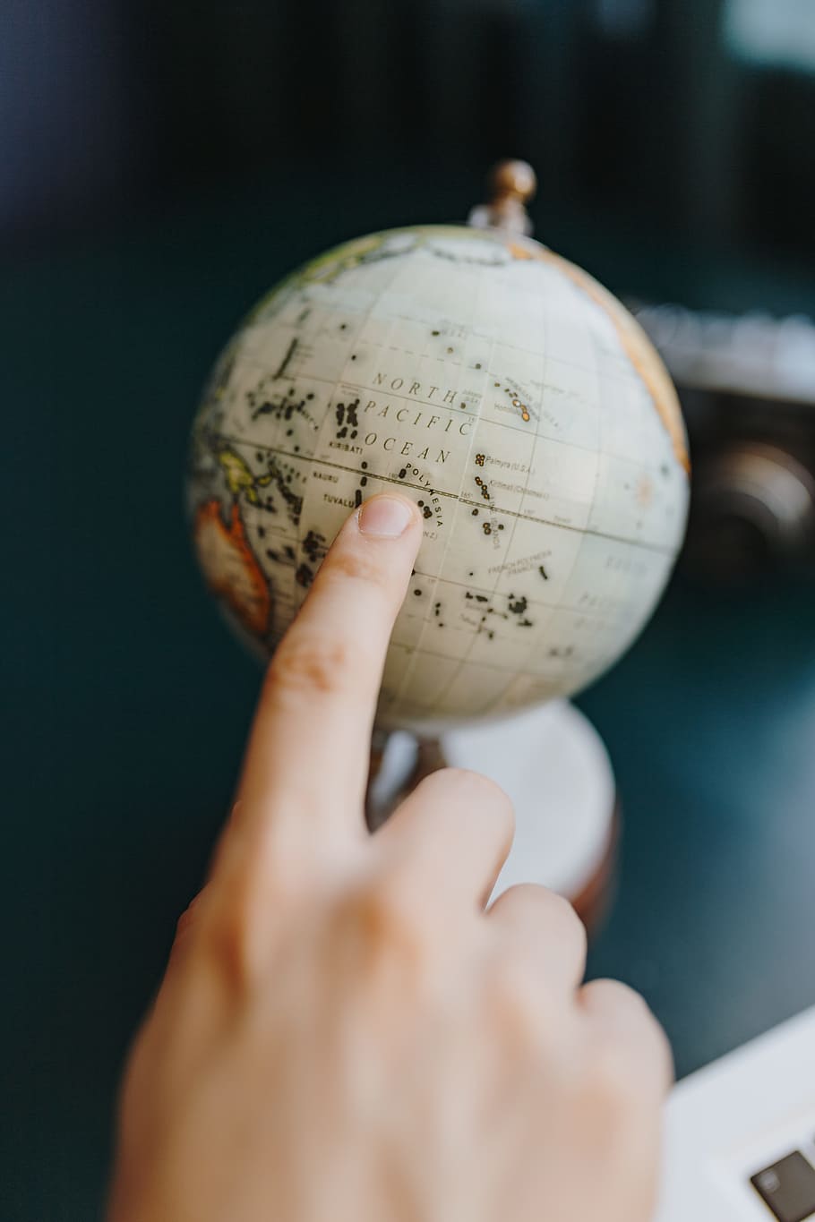 male, finger, showing, part, world, globe, geography, travel, hand, human hand