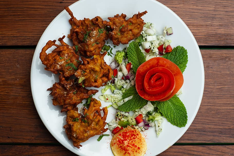 pakora, indian food, indian kitchen, meal, cooking, spice, taste, gate of india, indian restaurant, food and drink