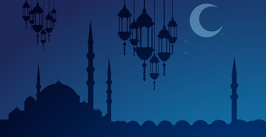 illustration, background, ramadan, fanoos, masjid, night, islamic, shikh, pray, fasting