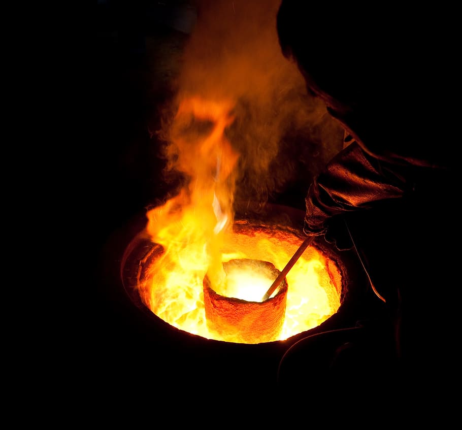 metal, steel, molten, melt, fire, burning, flame, heat - temperature, fire - natural phenomenon, orange color
