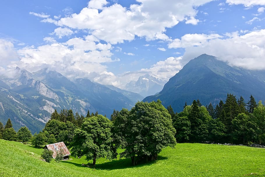 pondok, pegunungan Alpen, pegunungan, swiss, alam, awan, pemandangan, gunung, keindahan di alam, scenics - alam