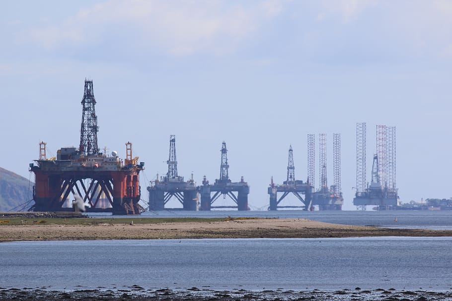 oil rig, scotland, cromarty firth, invergordon, industry, waters, steel, industrial, energy, rig