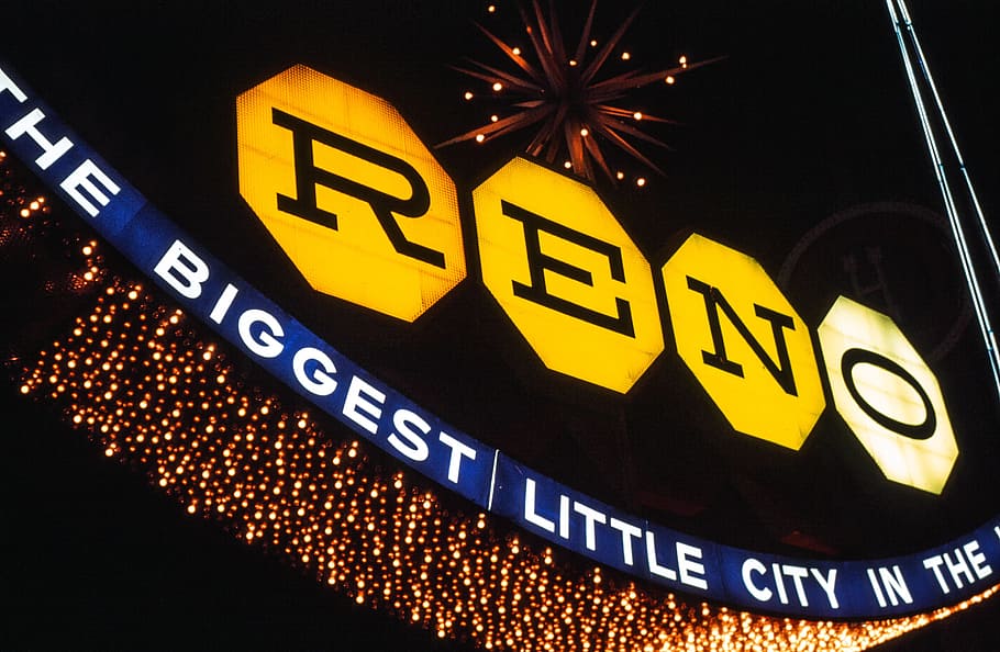 view, famous, reno neon sign, biggest, little, city, world, nevada, america, colorful