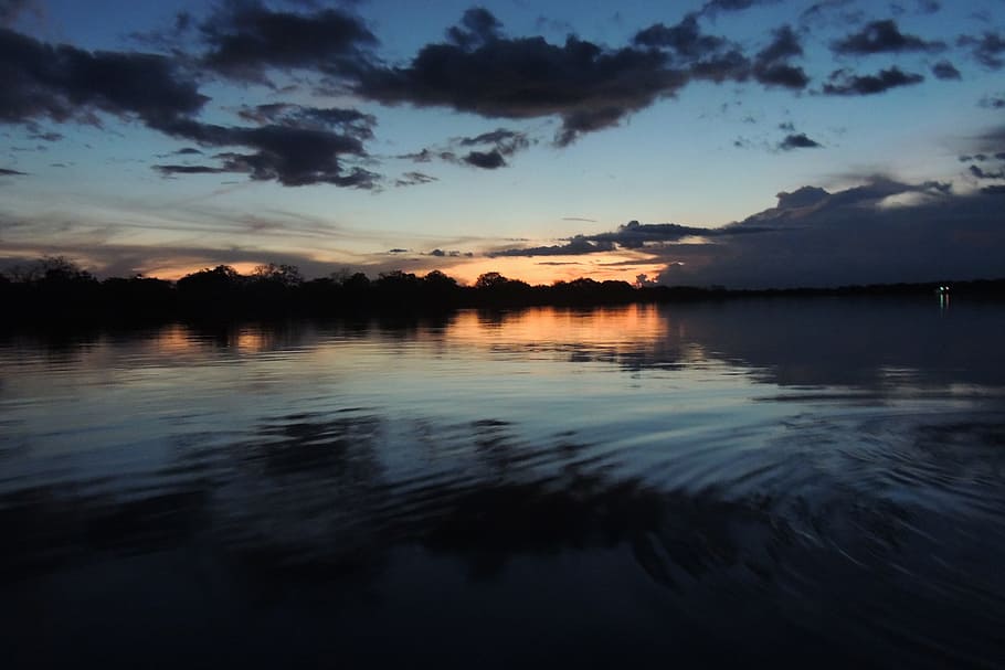 Puesta de sol del río Amazonas, naturaleza, Brasil, río, ríos, agua, cielo, nube - cielo, puesta de sol, tranquilidad