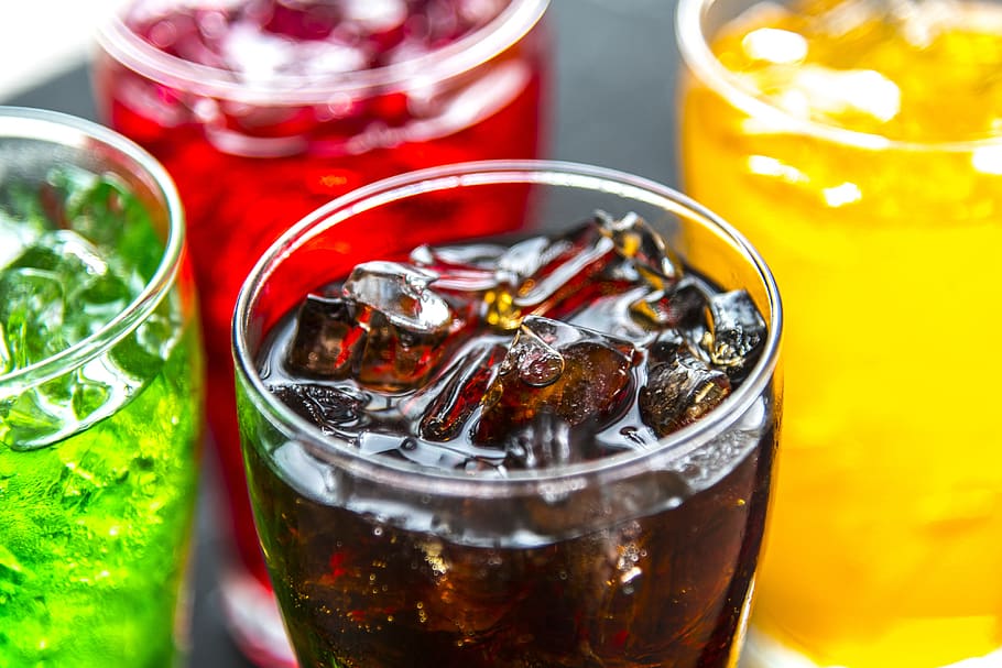 bebida, gaseosa, cola, colorido, fresco, frescura, vidrio, verde, hielo, cubito de hielo