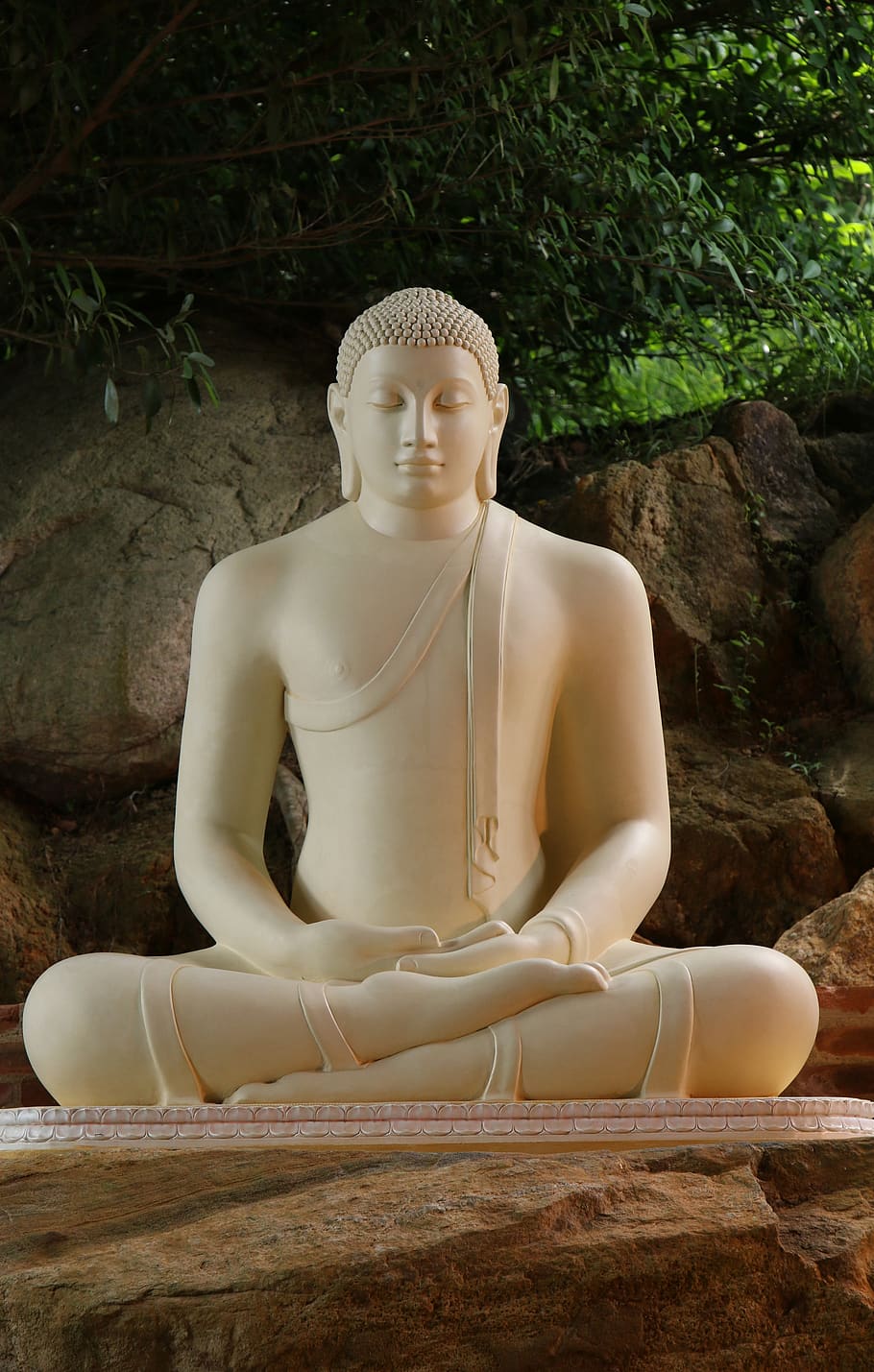 meditation, yoga, zen, buddha, relaxation, sculpture, statue, buddhism, buddhist, sri lanka