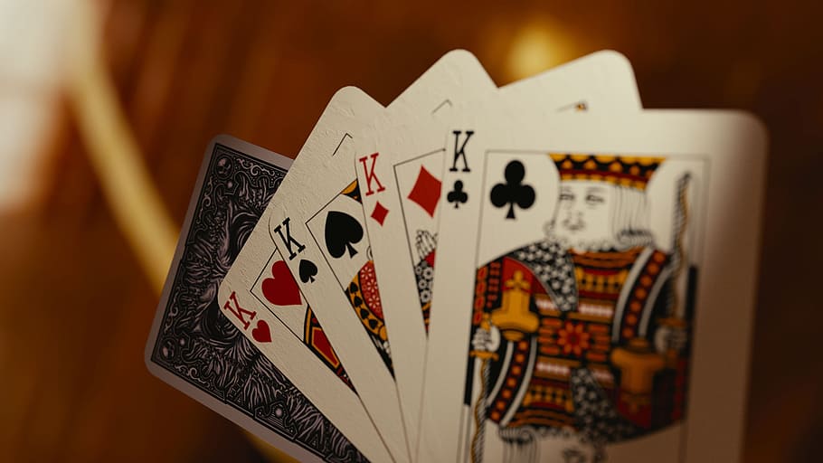 cuatro, reyes, bastante, mano, tarjeta, juego, rey, apuesta, cartas, casino