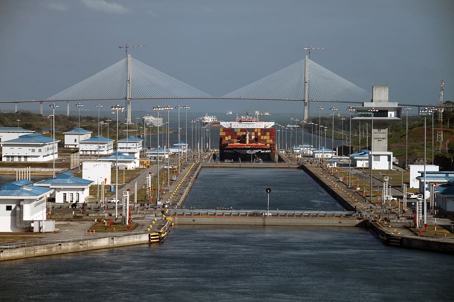 Canal de Panamá, cruce, artificial, conducto, marítimo, comercio, flete, carga, buque, barco