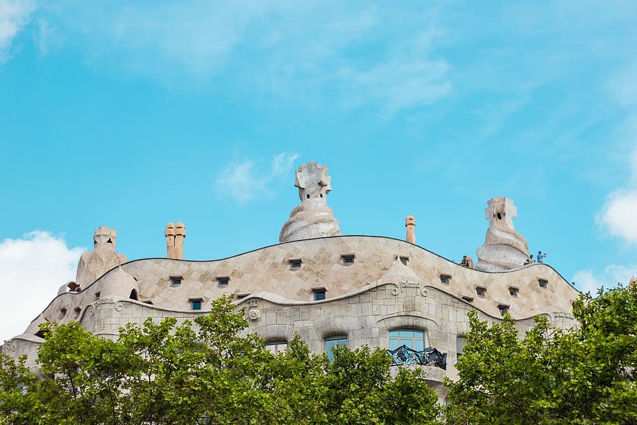 building, rooftop, architecture, style, construction, structure, design, gaudi, barcelona, spain
