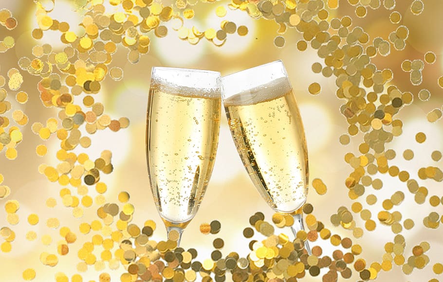 véspera de ano novo, celebração, festa, aniversário, champanhe, bebida, dia de ano novo, prost, álcool, cumprimentos de ano novo