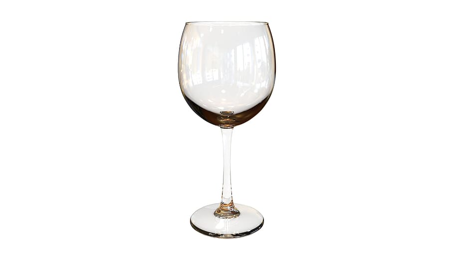 globo de cristal, copa, vidrio, brillo, transparente, barman, bar, fondo blanco, foto de estudio, copa de vino