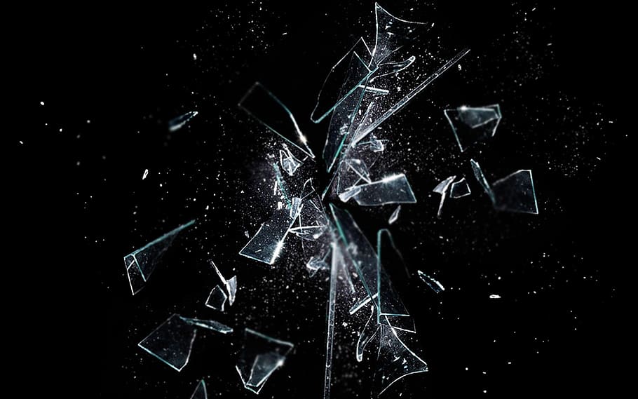 dark, black, background, glass, shatter, broken, mirror, chipped, damaged, crack