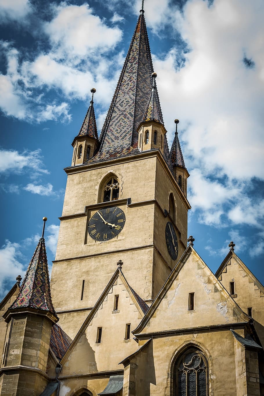 architecture, building, infrastructure, blue, sky, clouds, church, cathedral, built structure, place of worship