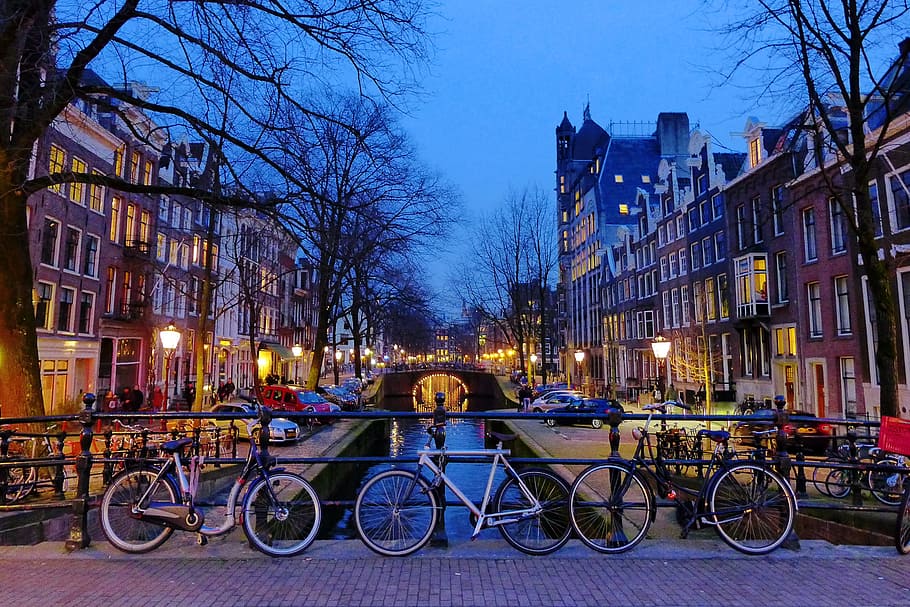 bicicletas de amsterdam, urbanas y urbanas, bicicletas, Bicicleta, exterior del edificio, arquitectura, transporte, ciudad, modo de transporte, árbol