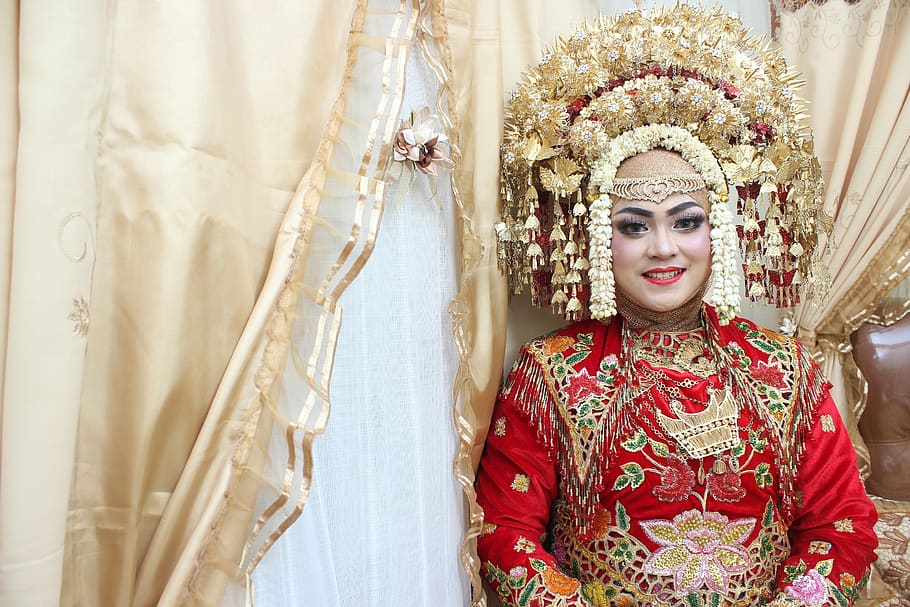 wedding, minang, minangkabau, married, pagaruyung, custom, indonesian, women, ethnic, young