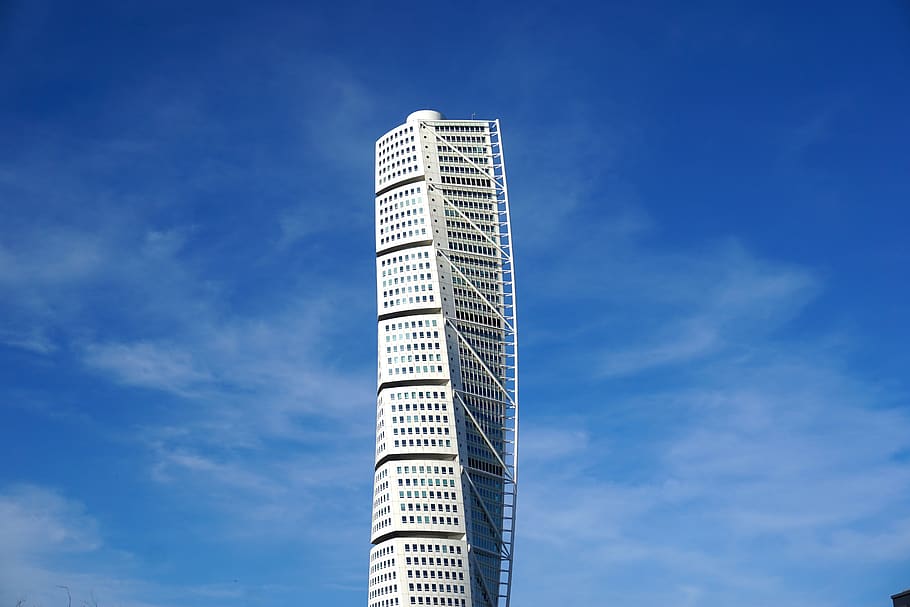 malmö, turning torso, building, architecture, torso, turning, skyscraper, twist, ribersborg, landmark